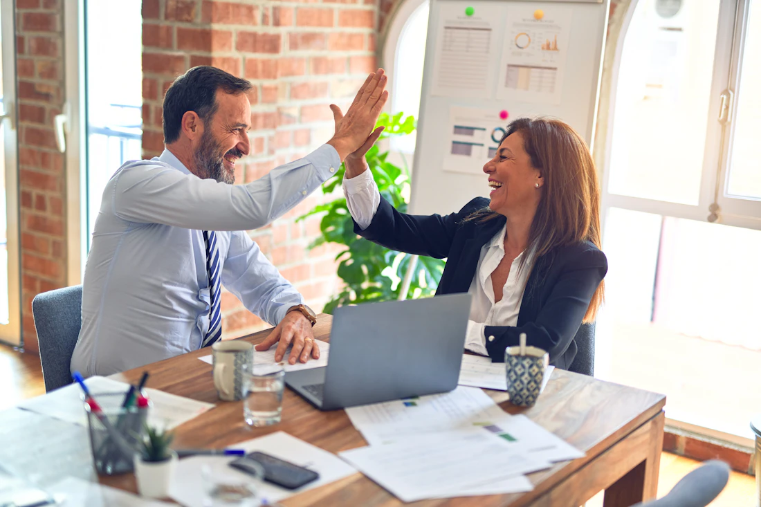 Team communicating professionally